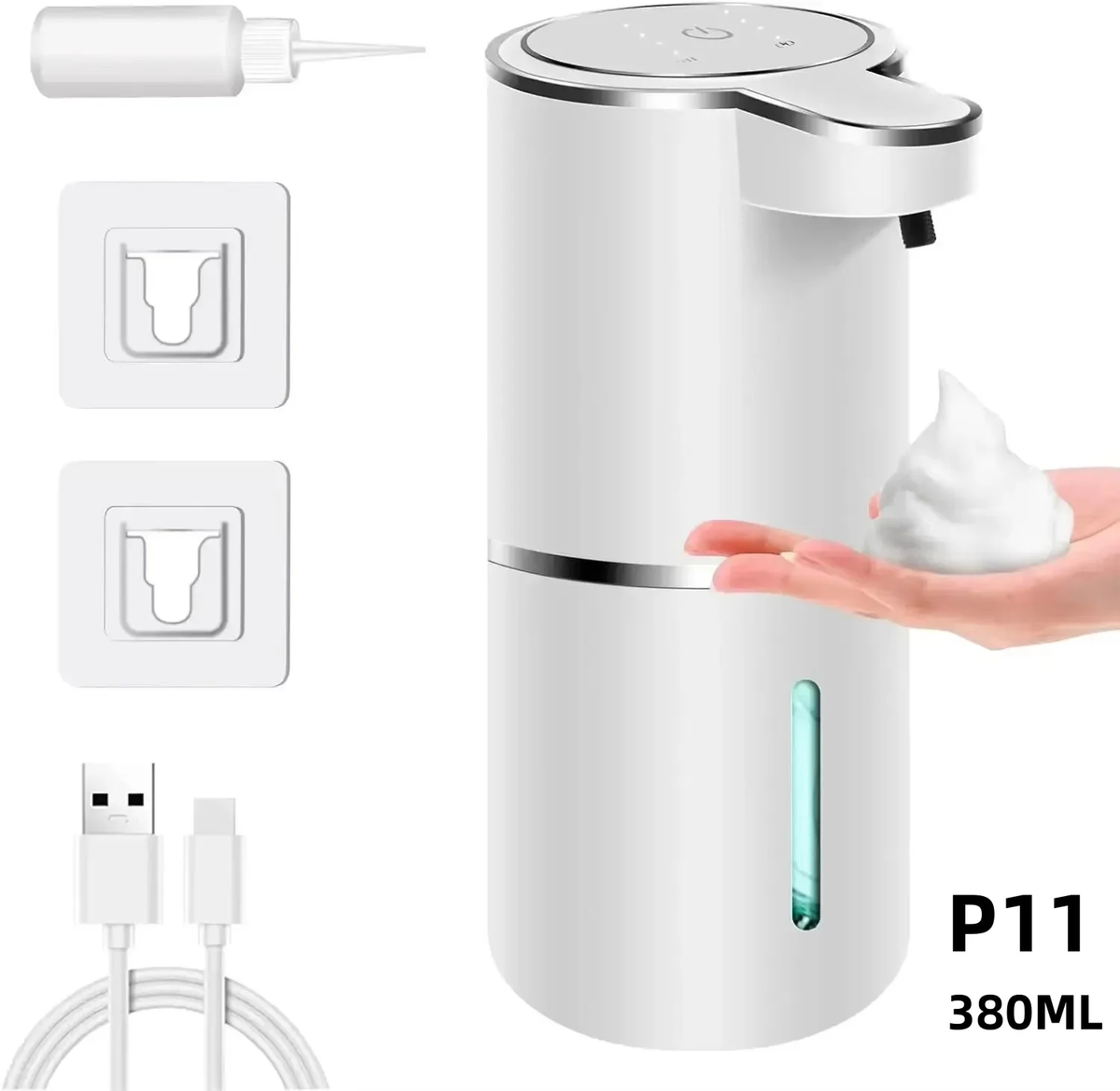 Automatic Soap Dispenser Touchless Foaming Gle Soap Dispenser 380Ml USB Rechargeable Electric 4 Level Ecological Porduct