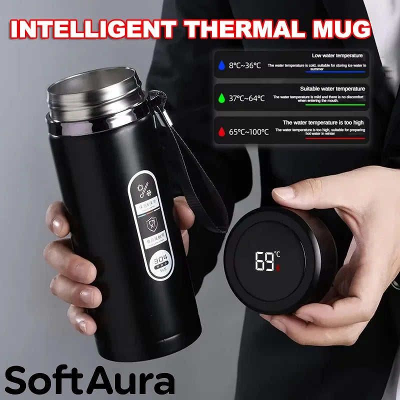 Stainless Steel Thermos Bottle LED Temperature Display 500ML- 1L Sus304 Vacuum Flask Portable Cup 2026 New