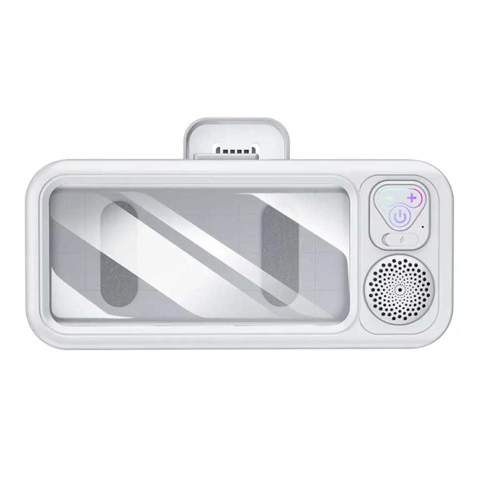 Bathroom Waterproof Bluetooth Speaker Mobile Phone Case Anti-Fog Touch Screen 360 Rotation for Shower Kitchen Swim Universal