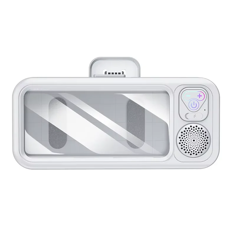 Bathroom Waterproof Bluetooth Speaker Mobile Phone Case Anti-Fog Touch Screen 360 Rotation for Shower Kitchen Swim Universal