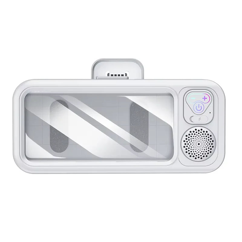 Bathroom Waterproof Bluetooth Speaker Mobile Phone Case Anti-Fog Touch Screen 360 Rotation for Shower Kitchen Swim Universal