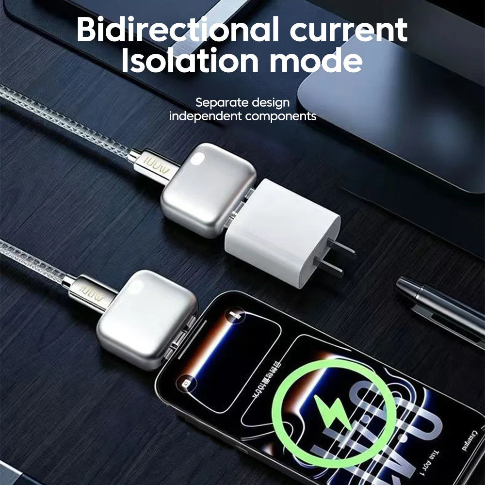 Mini 140W PD Fast Charger Splitter Auto Power-Off Protection Type-C Fast Charging Connector for Iphone 17 Samsung