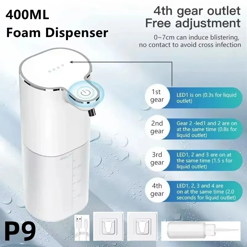 Automatic Soap Dispenser Touchless Foaming Gle Soap Dispenser 380Ml USB Rechargeable Electric 4 Level Ecological Porduct