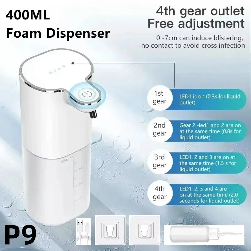 Automatic Soap Dispenser Touchless Foaming Gle Soap Dispenser 380Ml USB Rechargeable Electric 4 Level Ecological Porduct