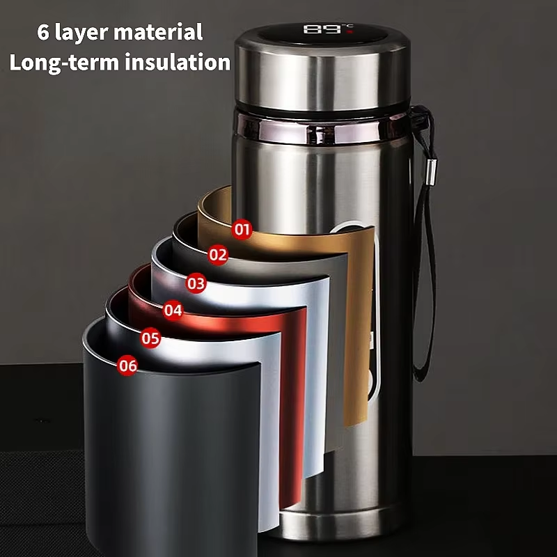 Stainless Steel Thermos Bottle LED Temperature Display 500ML- 1L Sus304 Vacuum Flask Portable Cup 2026 New