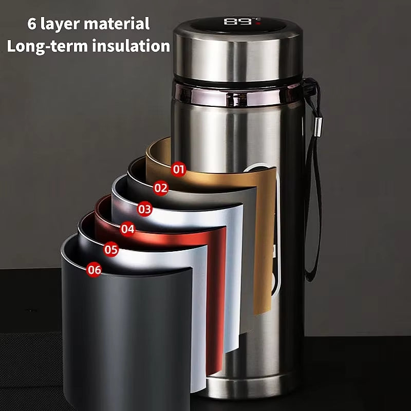 Stainless Steel Thermos Bottle LED Temperature Display 500ML- 1L Sus304 Vacuum Flask Portable Cup 2026 New