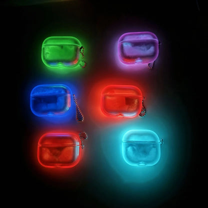 New Creative Noctilucous Luminous Quicksand Earphone Case with Anti-Lost Chain for Airpods 4 Airpods 3 Pro 2 Airpods 3 2 Cover