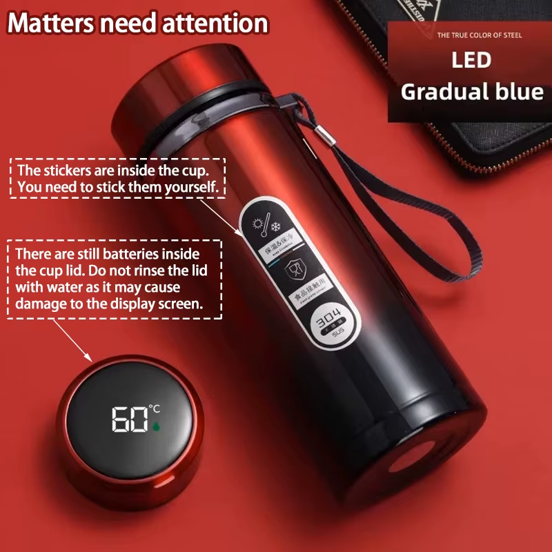 Stainless Steel Thermos Bottle LED Temperature Display 500ML- 1L Sus304 Vacuum Flask Portable Cup 2026 New